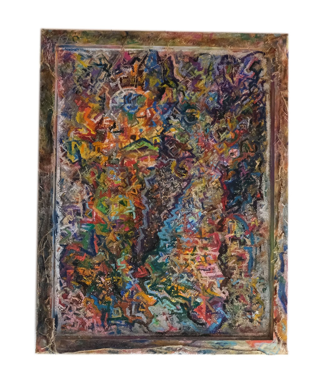 Abstrakt-Wild, Oelpastellkreide